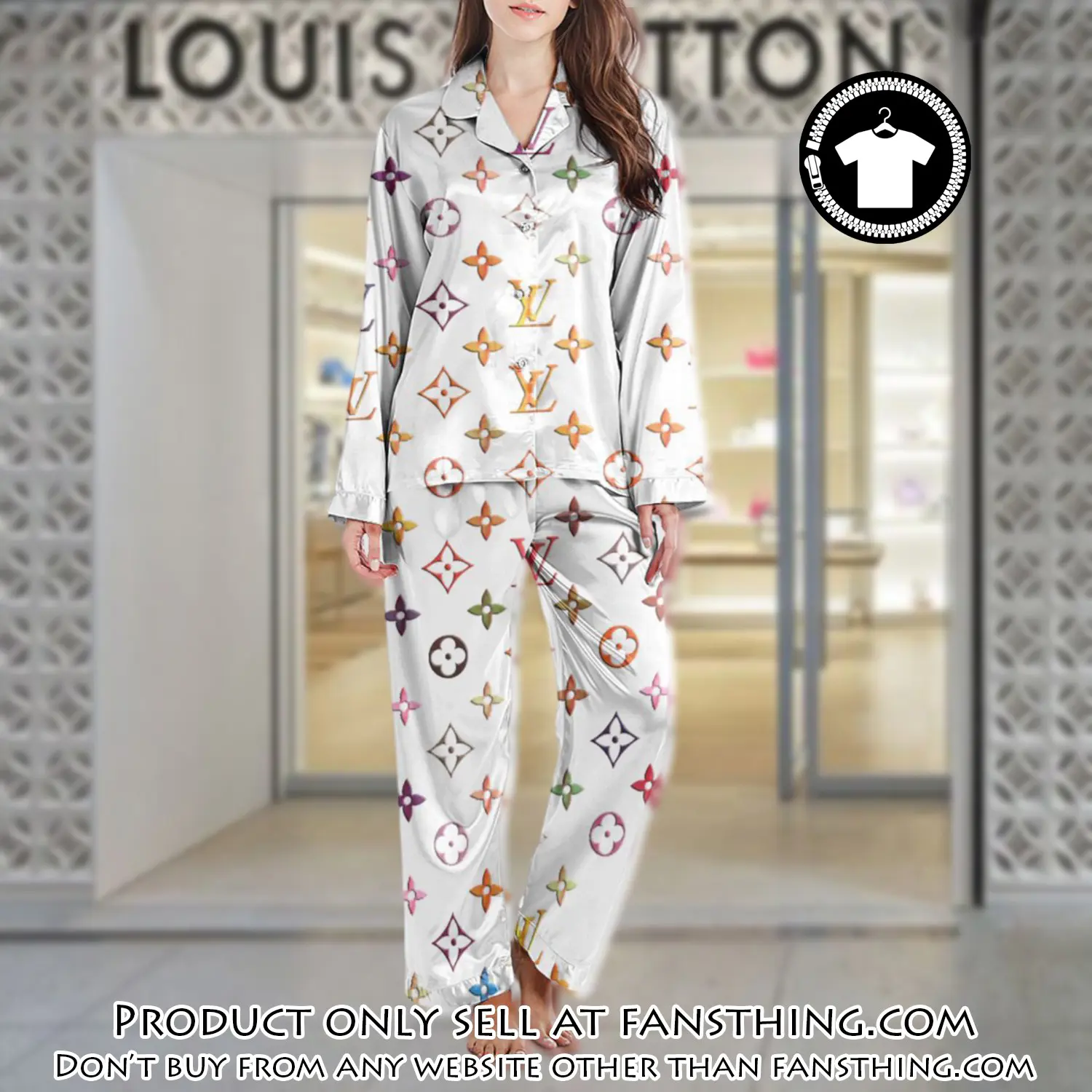 Lv monogram long satin pajama set pjs1002 fst0721587
